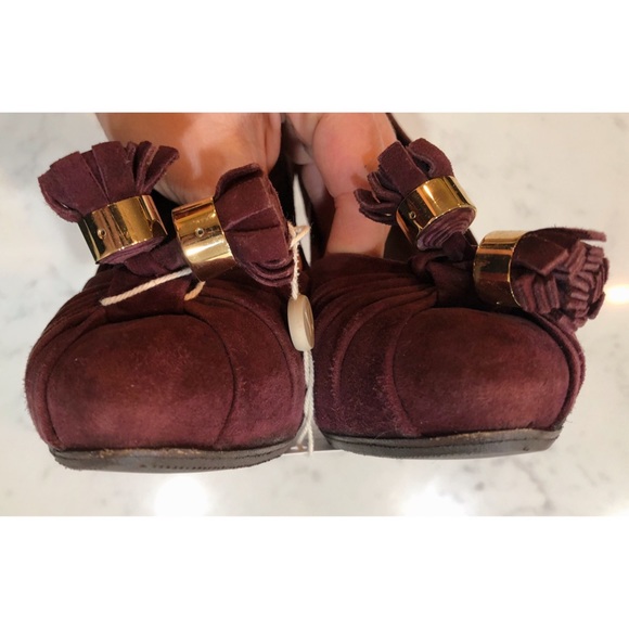 Louis Vuitton Burgundy Suede Leather Knot Confident Tassel Platform Pumps 37.5 - Picture 15 of 17